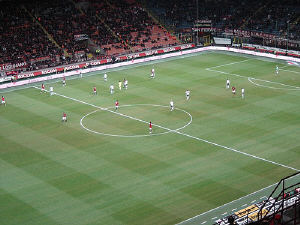 Soccer match in an Italian stadium