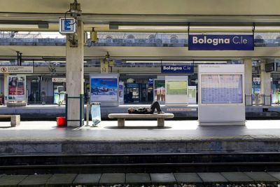 Passengers waiting for a train in Italy