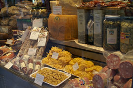 A shop window in Bologna