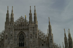 Spires on the roof of the Milan Duomo