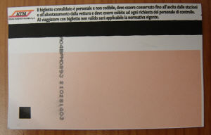 The back of an old Milan Metro ticket