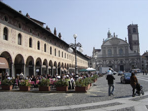 The piazza in Vigevano