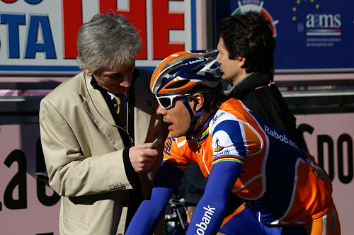 Oscar Freire, at the start of Milano-Sanremo in Milan, March 2008