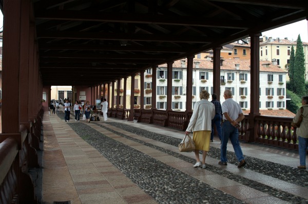 The covered wooden bridge at Bassano del Grappa