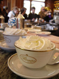Cioccolata con panna at Rivoire in Florence