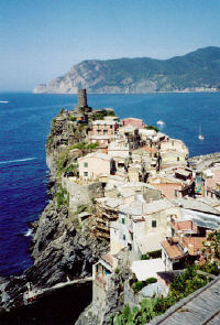 The castle tower in Vernazza, in the Cinque Terre
