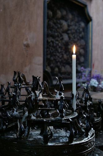 A candle in San Bernardino alle Ossa