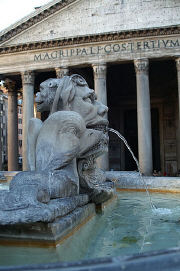 The fountain in front of the Pantheon