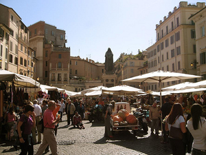 Stalls at the Campo de' Fiori market