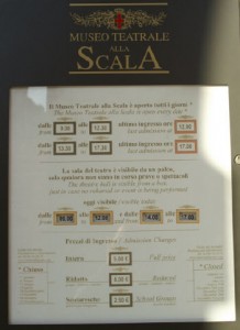 This is the sign in front of the museum that tells you whether the theatre itself is visible that day, and when.