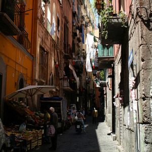 A street in the historic center of Naples