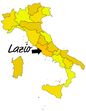 italy_regions_lazio Map of Italy with Lazio highlighted