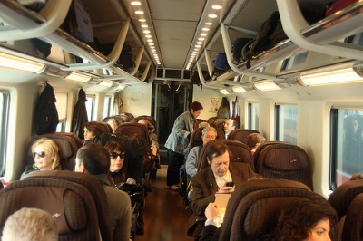 Seats on a Frecciarossa train