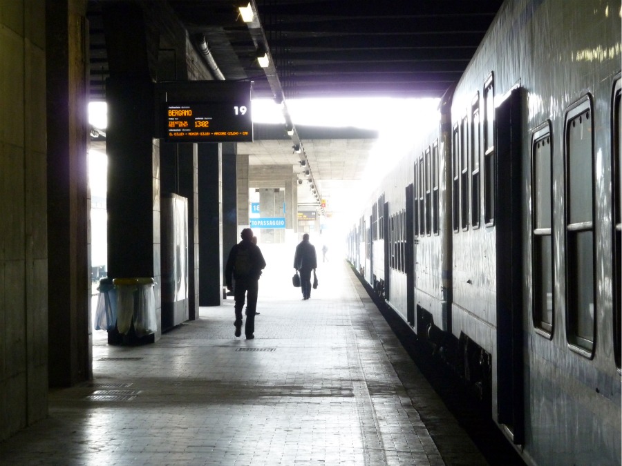 A train platform on the Milan to Monza line