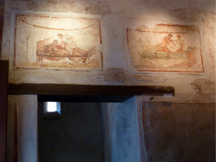 Frescoes in the brothel at Pompeii