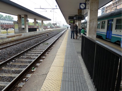 Platforms at an Italian train station