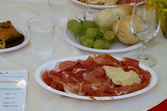 Prosciutto at the Parma prosciutto festival