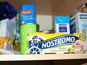 Cans of Italian tuna in olive oil