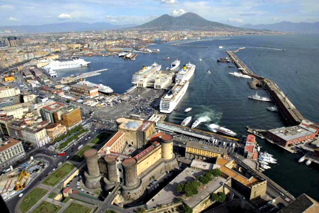 Cruise ships at the Stazione Marittima in Naples
